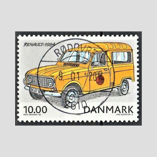 FRIMRKER DANMARK | 2002 - AFA 1323 - Postkretjer - 10,00 Kr. flerfarvet - Pragt Stemplet