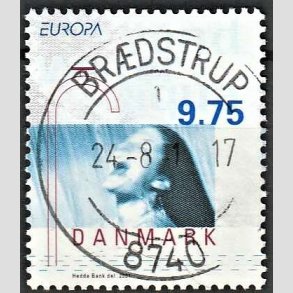 FRIMRKER DANMARK | 2001 - AFA 1284 - Europamrker - 9,75 Kr. flerfarvet - Pragt Stemplet Brdstrup