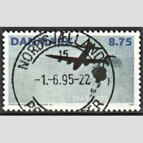 FRIM�RKER DANMARK | 1995 - AFA 1093 - 50 �ret for befrielsen - 8,75 Kr. flerfarvet - Pragt Stemplet 