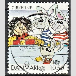 FRIMRKER DANMARK | 2002 - AFA 1310 - Danske tegneserier - 10,50 Kr. Cirkeline - Pragt Stemplet Brdstrup