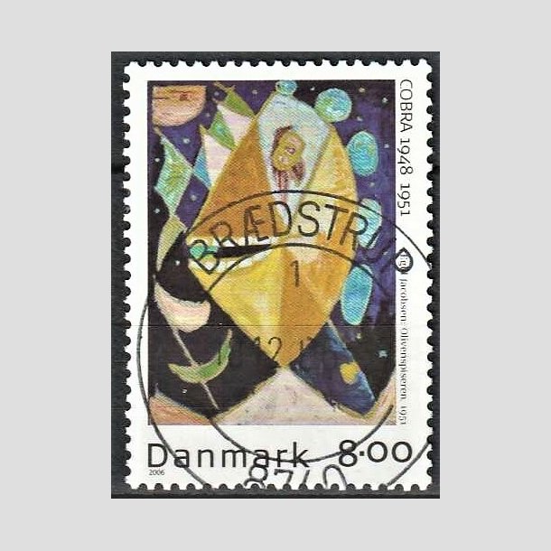FRIMRKER DANMARK | 2006 - AFA 1487 - COBRA-malere - 8,00 Kr. flerfarvet - Pragt Stemplet Brdstrup