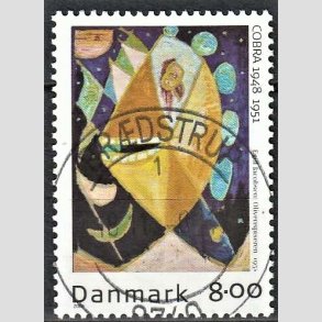 FRIM�RKER DANMARK | 2006 - AFA 1487 - COBRA-malere - 8,00 Kr. flerfarvet - Pragt Stemplet Br�dstrup