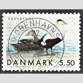 FRIM�RKER DANMARK | 1999 - AFA 1224 - Danske tr�kfugle - 5,50 Kr. Edderfugl - Pragt Stemplet