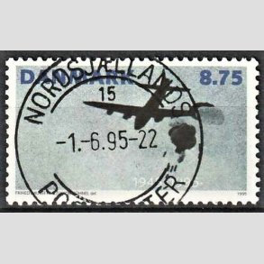 FRIM�RKER DANMARK | 1995 - AFA 1093 - 50 �ret for befrielsen - 8,75 Kr. flerfarvet - Pragt Stemplet 