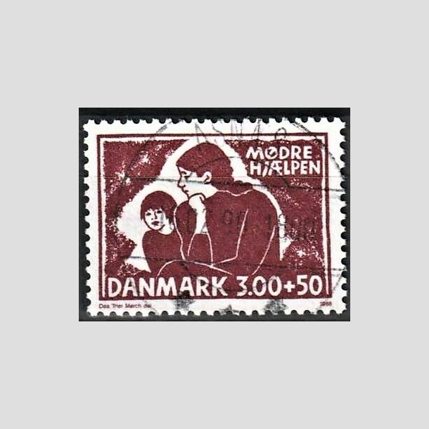 FRIMRKER DANMARK | 1988 - AFA 917 - Mdrehjlpen - 3,00 Kr. + 50 re rdbrun - Pragt Stemplet Asns