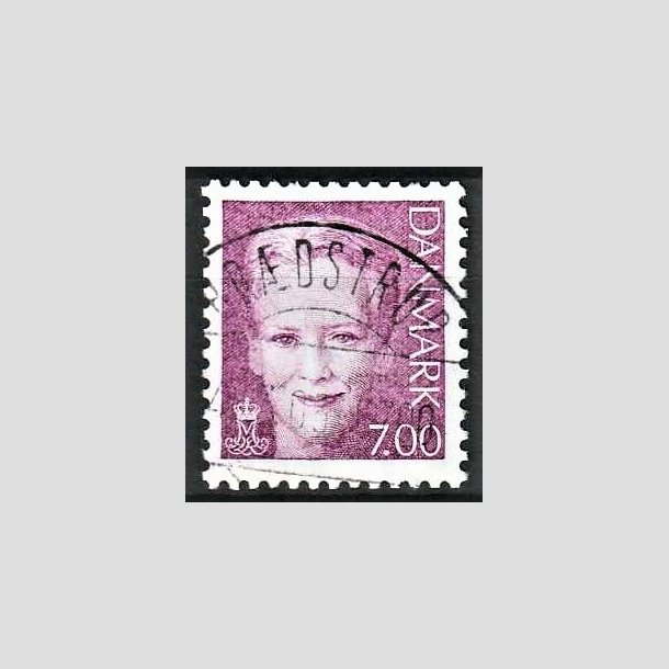 FRIMRKER DANMARK | 2001 - AFA 1286 - Dronning Margrethe - 7,00 Kr. lilla - Pragt stemplet Brdstrup