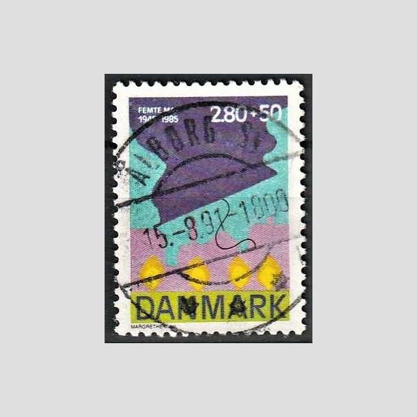 FRIMRKER DANMARK | 1985 - AFA 831 - 40-ret for befrielsen - 2,80 + 50 re Kr. flerfarvet - Pragt Stemplet lborg S