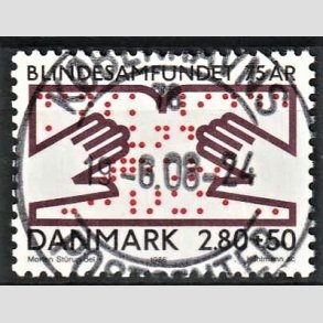 FRIMRKER DANMARK | 1986 - AFA 853 - Dansk Blindesamfund 75 r. - 2,80 Kr. + 50 re flerfarvet - Pragt Stemplet 