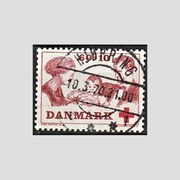 FRIMRKER DANMARK | 1969 - AFA 492 - Dansk Rde Kors velgrendhed - 60 + 10 re brunrd/rd - Pragt Stemplet Hjrring