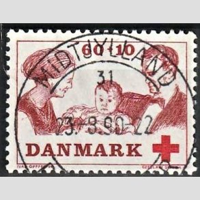 FRIMRKER DANMARK | 1969 - AFA 492 - Dansk Rde Kors velgrendhed - 60 + 10 re brunrd/rd - Pragt Stemplet Hjrring