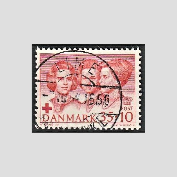 FRIMRKER DANMARK | 1964 - AFA 424F - Dansk Rde Kors - 35 + 10 re rd - Lux Stemplet Lime