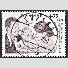 FRIMRKER DANMARK | 2007 - AFA 1496 - Kronprinseparrets fond - 4,75 + 0,50 Kr. Kronprinsefamilien - Pragt Stemplet Korsr