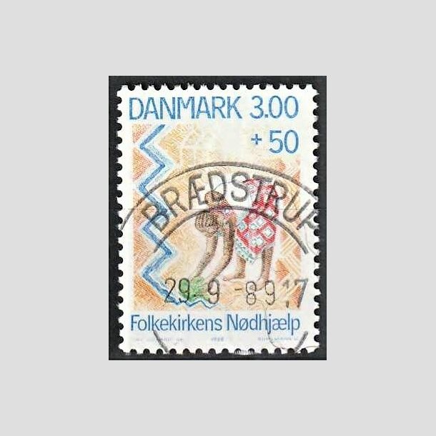 FRIMRKER DANMARK | 1988 - AFA 907 - Folkekirkens Ndhjlp - 3,00 Kr. + 50 re flerfarvet - Pragt Stemplet Brdstrup