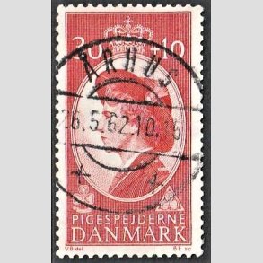 FRIMRKER DANMARK | 1960 - AFA 390 - Dronning Ingrid - 30 + 10 re rd - Pragt Stemplet
