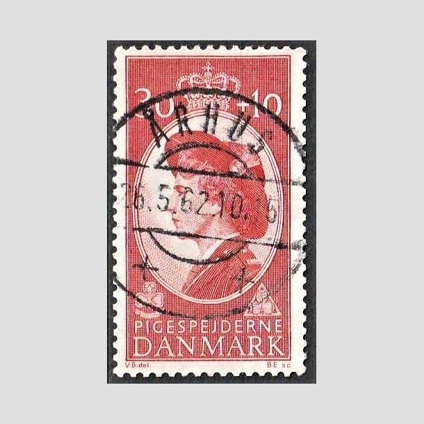 FRIMRKER DANMARK | 1960 - AFA 390 - Dronning Ingrid - 30 + 10 re rd - Pragt Stemplet