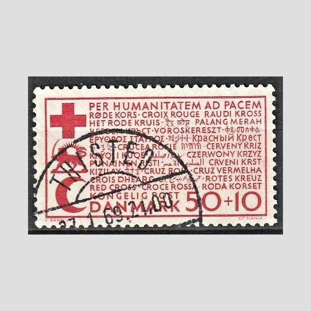 FRIMRKER DANMARK | 1966 - AFA 441F - Dansk Rde Kors - 50 + 10 re rd - Lux Stemplet