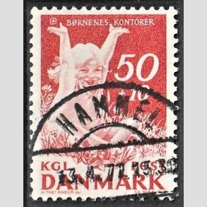 FRIMRKER DANMARK | 1965 - AFA 439F - Brnenes Kontor - 50 + 10 re rd - Lux Stemplet