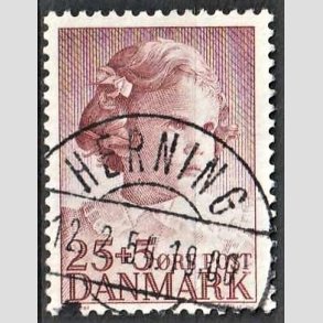 FRIMRKER DANMARK | 1950 - AFA 325 - Prinsesse Anne-Marie - 25 + 5 re brunrd - Pragt Stemplet Herning