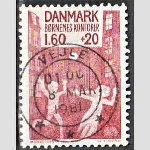 FRIMRKER DANMARK | 1981 - AFA 718 - Brnenes Kontor - 1,60 Kr. + 20 re rd - Pragt Stemplet Vejle