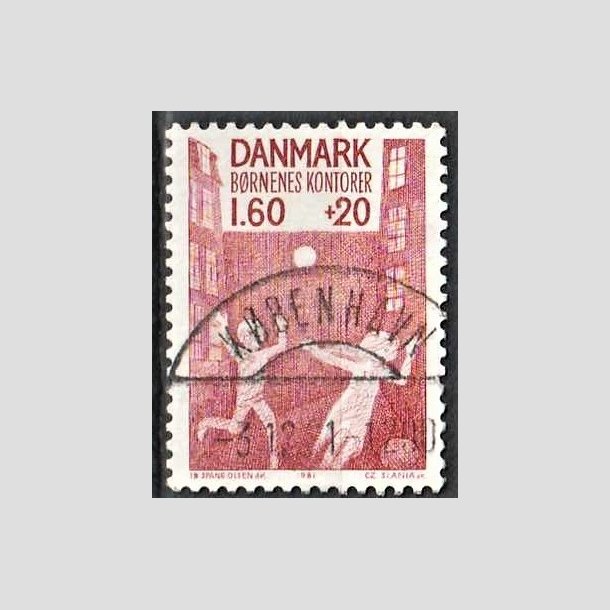 FRIMRKER DANMARK | 1981 - AFA 718 - Brnenes Kontor - 1,60 Kr. + 20 re rd - Pragt Stemplet 