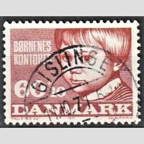 FRIMRKER DANMARK | 1971 - AFA 512 - Brnenes kontor - 60 + 10 re brunrd - Pragt Stemplet Gislinge