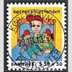 FRIMRKER DANMARK | 2010 - AFA 1605Ea - Brnecanserfonden - 5,50 + 0,50 Kr. flerfarvet - Pragt Stemplet