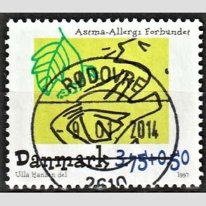 FRIMRKER DANMARK | 1997 - AFA 1146 - Astma-Allergi Forbundet - 3,75 + 0,50 Kr. flerfarvet - Pragt Stemplet