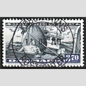FRIM�RKER DANMARK | 1984 - AFA 812 - Fiskeri og s�fart - 3,70 Kr. sortbl�/b�rkbl� - Pragt Stemplet 