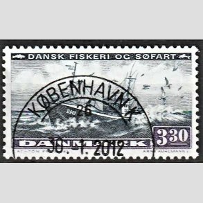 FRIM�RKER DANMARK | 1984 - AFA 811 - Fiskeri og s�fart - 3,30 Kr. sortbl�/violet - Pragt Stemplet 
