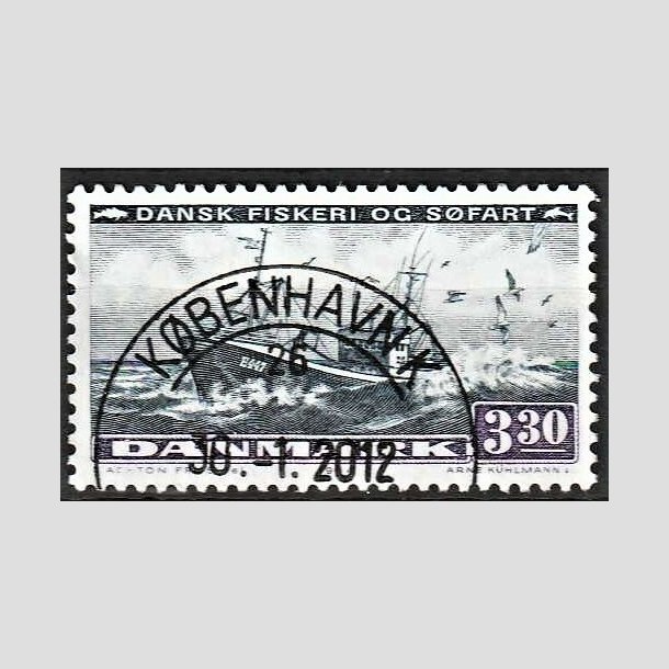 FRIMRKER DANMARK | 1984 - AFA 811 - Fiskeri og sfart - 3,30 Kr. sortbl/violet - Pragt Stemplet 