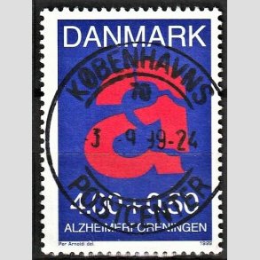 FRIMRKER DANMARK | 1999 - AFA 1220 - Alzheimerforeningen - 4,00 Kr. + 0,50 re rd/bl - Pragt Stemplet