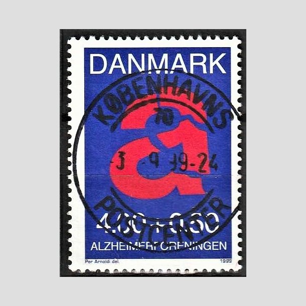 FRIMRKER DANMARK | 1999 - AFA 1220 - Alzheimerforeningen - 4,00 Kr. + 0,50 re rd/bl - Pragt Stemplet