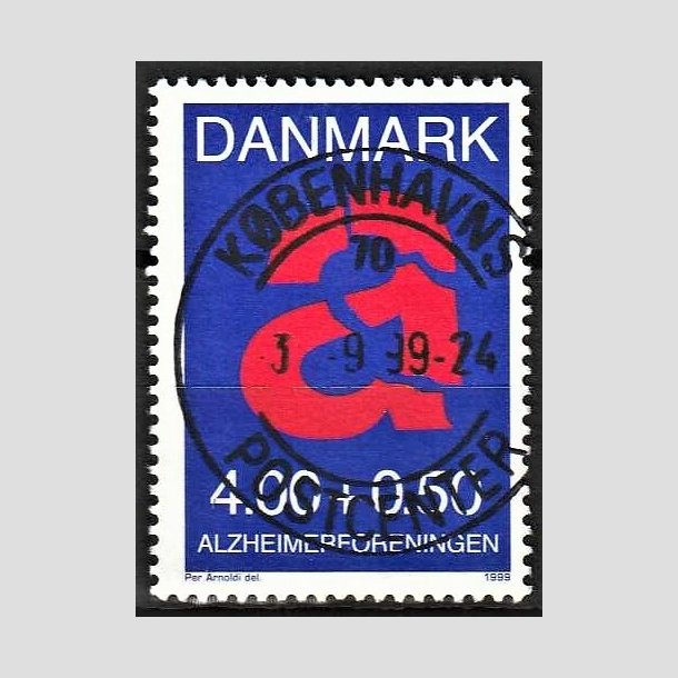 FRIMRKER DANMARK | 1999 - AFA 1220 - Alzheimerforeningen - 4,00 Kr. + 0,50 re rd/bl - Pragt Stemplet