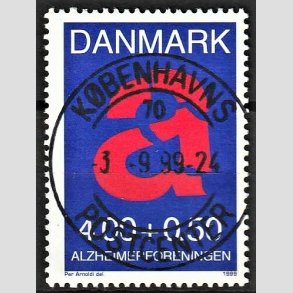 FRIMRKER DANMARK | 1999 - AFA 1220 - Alzheimerforeningen - 4,00 Kr. + 0,50 re rd/bl - Pragt Stemplet 