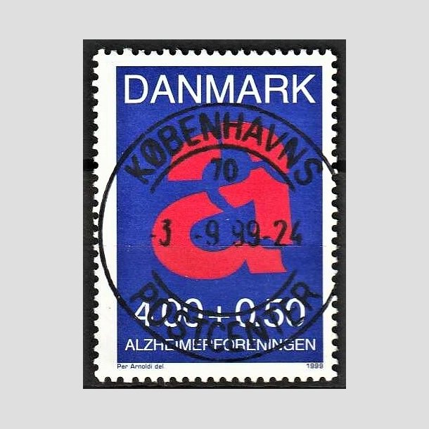 FRIMRKER DANMARK | 1999 - AFA 1220 - Alzheimerforeningen - 4,00 Kr. + 0,50 re rd/bl - Pragt Stemplet 
