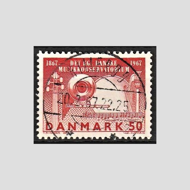 FRIMRKER DANMARK | 1967 - AFA 452 - Dansk Musikkonservatorium 100 r - 50 re karmin - Pragt Stemplet Hillerd