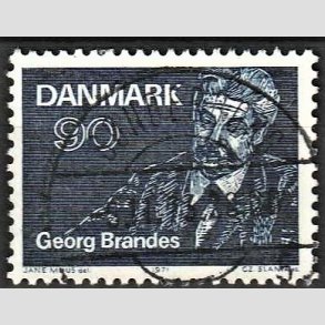 FRIM�RKER DANMARK | 1971 - AFA 520 - Georg Brandes - 90 �re bl� - Lux Stemplet