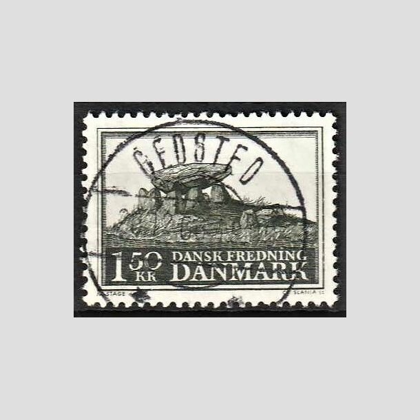 FRIMRKER DANMARK | 1966 - AFA 451 - Fredningsserie Jydsk kmpehj - 1,50 Kr. sortgrn - Pragt Stemplet Gedsted