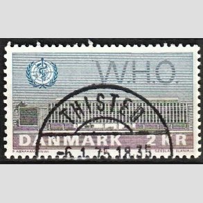 FRIM�RKER DANMARK | 1972 - AFA 533 - W.H.O - 2 Kr. bl�/r�d/gr�n - Lux Stemplet Thisted