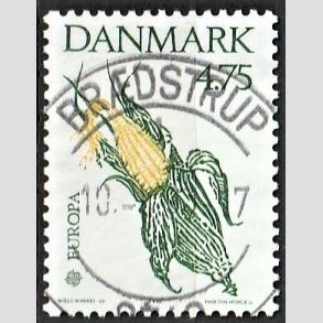 FRIM�RKER DANMARK | 1992 - AFA 1015 - Europam�rke Columbus - 4,75 Kr. gr�n/gul - Pragt Stemplet Br�dstrup