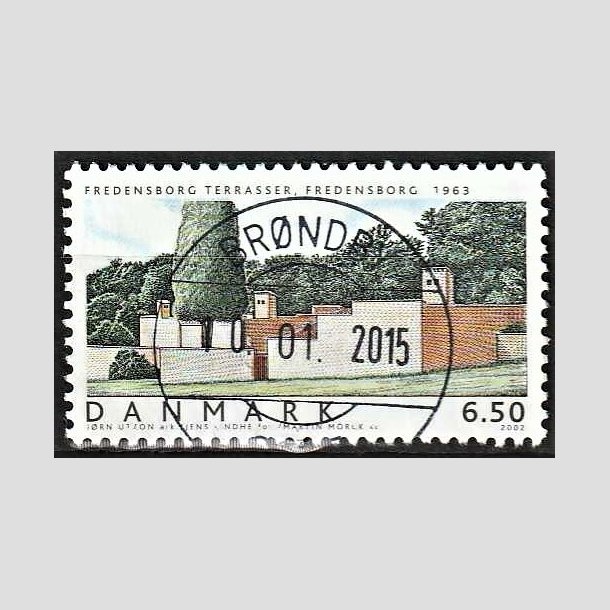 FRIMRKER DANMARK | 2002 - AFA 1335 - Danske boliger I. - 6,50 Kr. Fredensborg terrasser - Pragt Stemplet 