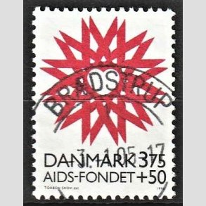 FRIMRKER DANMARK | 1996 - AFA 1130 - AIDS-Fondet - 3,75 Kr. + 50 re rd/sort - Pragt Stemplet Brdstrup