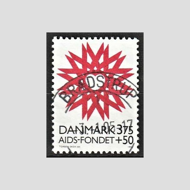 FRIMRKER DANMARK | 1996 - AFA 1130 - AIDS-Fondet - 3,75 Kr. + 50 re rd/sort - Pragt Stemplet Brdstrup