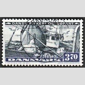 FRIM�RKER DANMARK | 1984 - AFA 812 - Fiskeri og s�fart - 3,70 Kr. sortbl�/b�rkbl� - Pragt Stemplet 