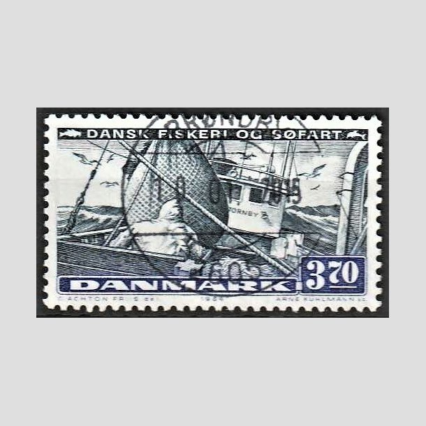 FRIMRKER DANMARK | 1984 - AFA 812 - Fiskeri og sfart - 3,70 Kr. sortbl/brkbl - Pragt Stemplet 