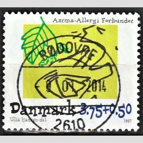 FRIMRKER DANMARK | 1997 - AFA 1146 - Astma-Allergi Forbundet - 3,75 + 0,50 Kr. flerfarvet - Pragt Stemplet