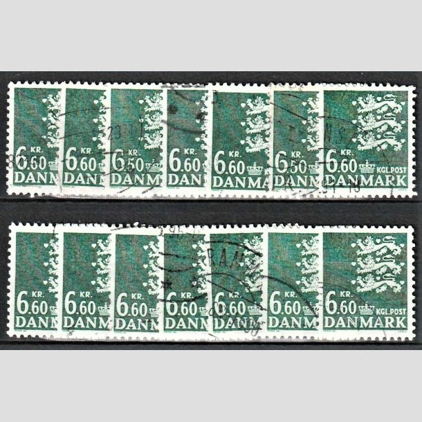 FRIMRKER DANMARK | 1988 - AFA 900 - Rigsvben (Engros) - 6,60 Kr. grn x 14 stk. - Stemplet