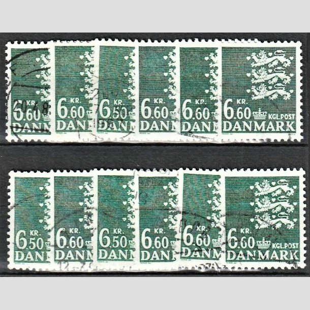 FRIMRKER DANMARK | 1988 - AFA 900 - Rigsvben (Engros) - 6,60 Kr. grn x 12 stk. - Stemplet