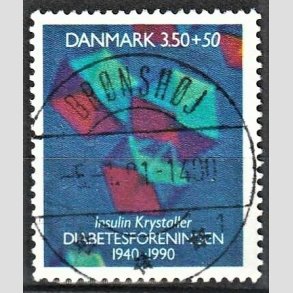 FRIMRKER DANMARK | 1990 - AFA 977 - Diabetesforeningen - 3,50 Kr. + 50 re flerfarvet - Lux Stemplet Brnshj