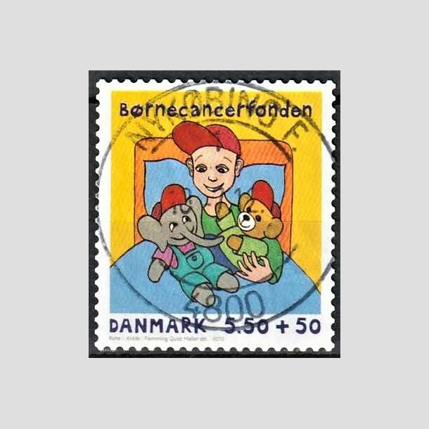 FRIMRKER DANMARK | 2010 - AFA 1605E - Brnecanserfonden - 5,50 + 0,50 Kr. flerfarvet - Pragt Stemplet Nykbing F
